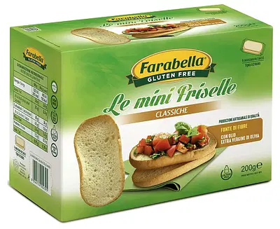 FARABELLA GLUTEN FREE LE MINI FRISELLE CLASSICHE CON OLIO EXTRA VERGINE DI OLIVA SENZA LATTOSIO 5 CONFEZIONI X 40 G FARABELLA GLUTEN FREE LE MINI FRISELLE CLASSICHE CON OLIO EXTRA VERGINE DI OLIVA SENZA LATTOSIO 5 CONFEZIONI X 40 G