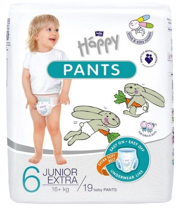 HAPPY PANTS JUNIOR +16 KG TAGLIA 6 19 PEZZI