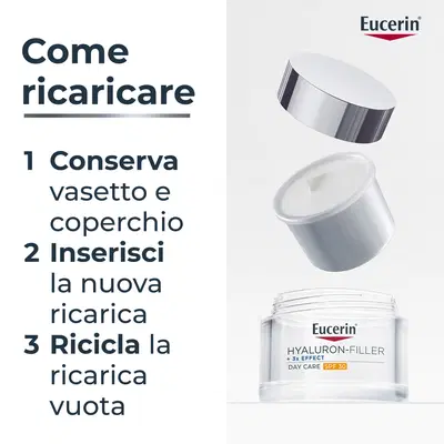 EUCERIN HYALURON-FILLER + 3X EFFECT CREMA GIORNO SPF30 RICARICA 50 ML EUCERIN HYALURON-FILLER + 3X EFFECT CREMA GIORNO SPF30 RICARICA 50 ML