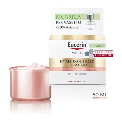 EUCERIN HYALURON-FILLER + ELASTICITY CREMA GIORNO ROSE' SPF30 RICARICA 50 ML EUCERIN HYALURON-FILLER + ELASTICITY CREMA GIORNO ROSE' SPF30 RICARICA 50 ML