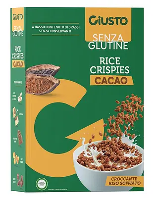 GIUSTO SENZA GLUTINE RICE CRISPIES CACAO 200 G GIUSTO SENZA GLUTINE RICE CRISPIES CACAO 200 G