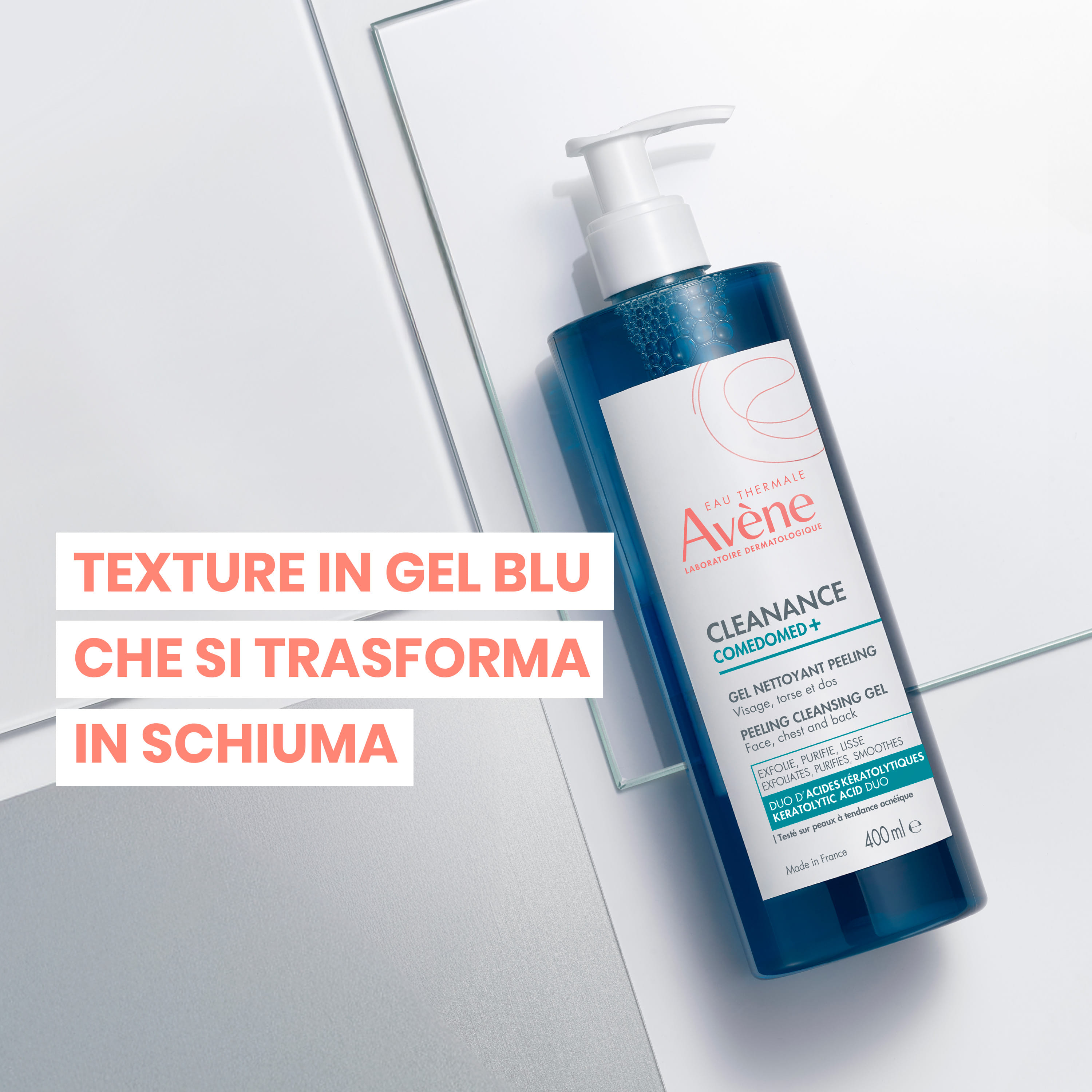 Eau Thermale Avène Cleanance Comedomed Gel Detergente Esfoliante, Anti-imperfezioni, Pelle grassa a tendenza acneica, 400ml 