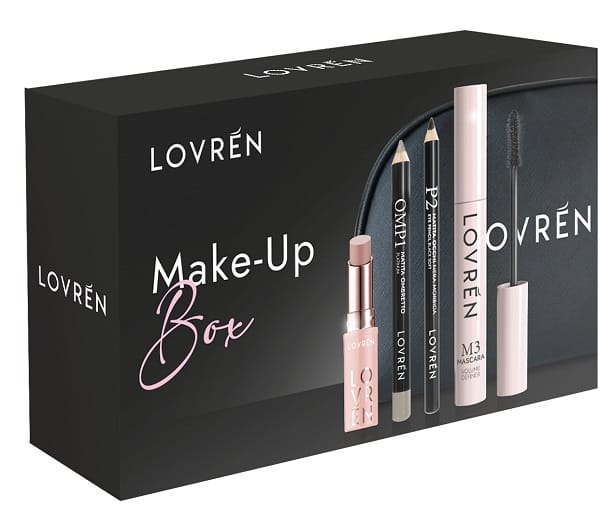 Lovren Beauty Box Make Up 1 Mascara M3 + 1 Matita Occhi P2 + 1 Matita Ombretto Omp1 + 1 Lipstick Balm Color Boost Nude Lb1