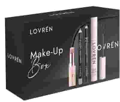 LOVREN BEAUTY BOX MAKE-UP 1 MASCARA M3 + 1 MATITA OCCHI P2 + 1 MATITA OMBRETTO OMP1 + 1 LIPSTICK BALM COLOR BOOST NUDE LB1