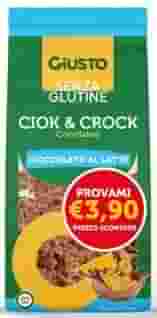 GIUSTO SENZA GLUTINE CIOK&CROCK CIOCCOLATO AL LATTE 125 G TAGLIO PREZZO 3,90 EURO GIUSTO SENZA GLUTINE CIOK&CROCK CIOCCOLATO AL LATTE 125 G TAGLIO PREZZO 3,90 EURO