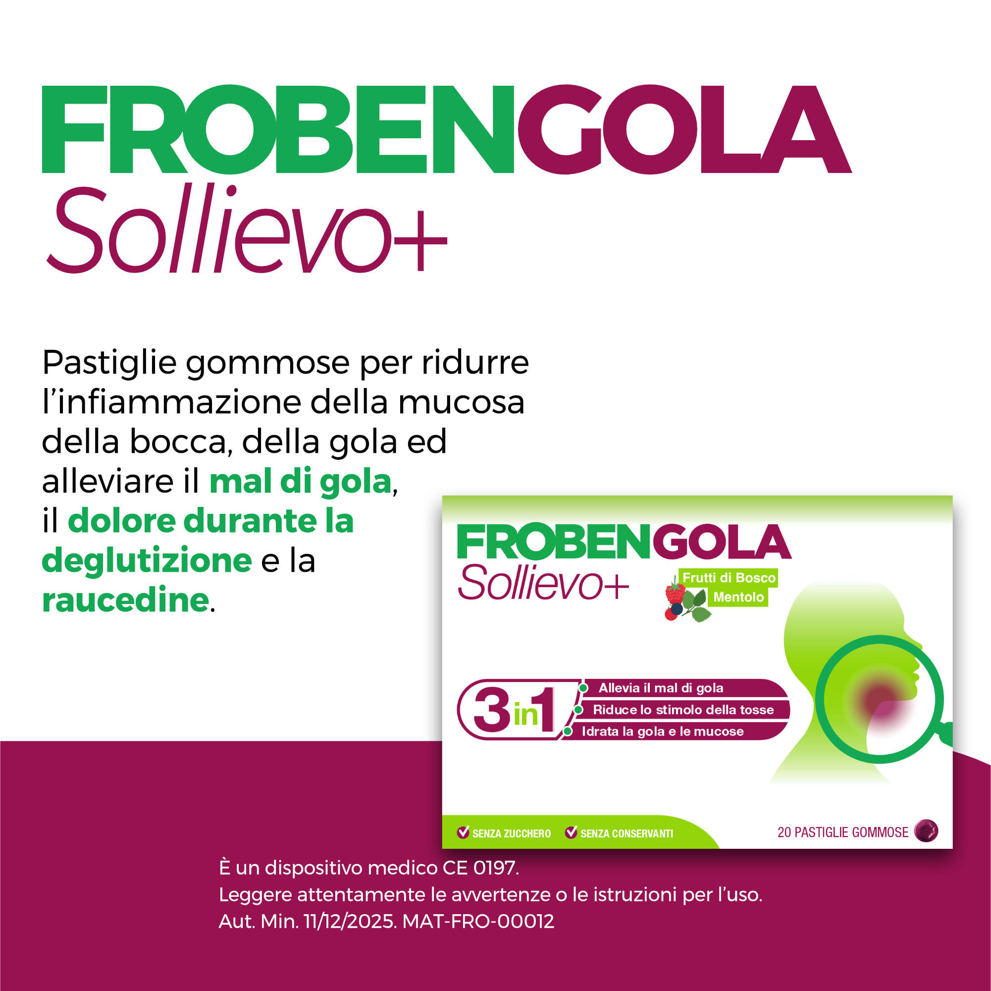 FROBENGOLA SOLLIEVO+ 20 PASTIGLIE