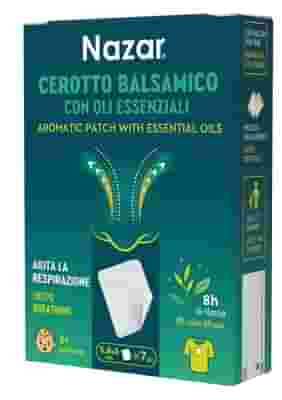 NAZAR CEROTTO BALSAMICO ADESIVO CON OLI ESSENZIALI 5,8X5 CM 7 PEZZI NAZAR CEROTTO BALSAMICO ADESIVO CON OLI ESSENZIALI 5,8X5 CM 7 PEZZI