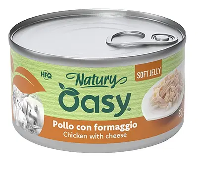 OASY WET CAT NATURY SOFT JELLY POLLO CON FORMAGGIO LATTINA 85 G OASY WET CAT NATURY SOFT JELLY POLLO CON FORMAGGIO LATTINA 85 G