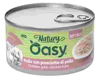 OASY WET CAT NATURY SOFT JELLY POLLO CON PROSCIUTTO DI POLLO LATTINA 85 G