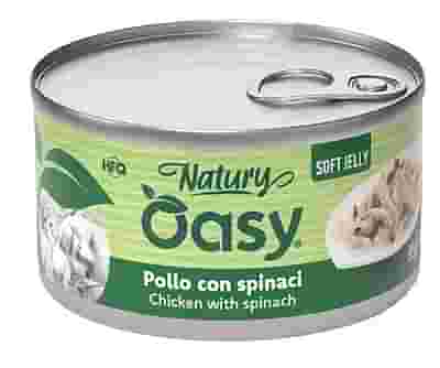 OASY WET CAT NATURY SOFT JELLY POLLO CON SPINACI LATTINA 85 G