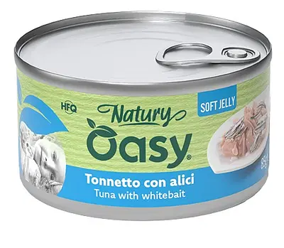 OASY WET CAT NATURY SOFT JELLY TONNETTO CON ALICI LATTINA 85 G OASY WET CAT NATURY SOFT JELLY TONNETTO CON ALICI LATTINA 85 G