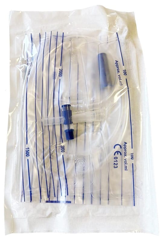 SACCA DI RACCOLTA URINA DA 2 LITRI CON SCARICO TUBO 130 CM 1 PEZZO