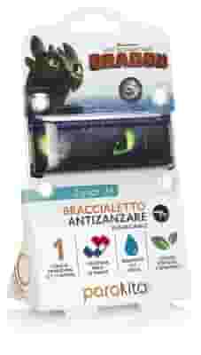 PARAKITO UNIVERSAL BRACCIALETTO ANTIZANZARE RICARICABILE JUNIOR 3+ DRAGON TESTA