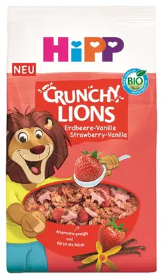 HIPP CRUNCHY LIONS FRAGOLA & VANIGLIA 300 G HIPP CRUNCHY LIONS FRAGOLA & VANIGLIA 300 G