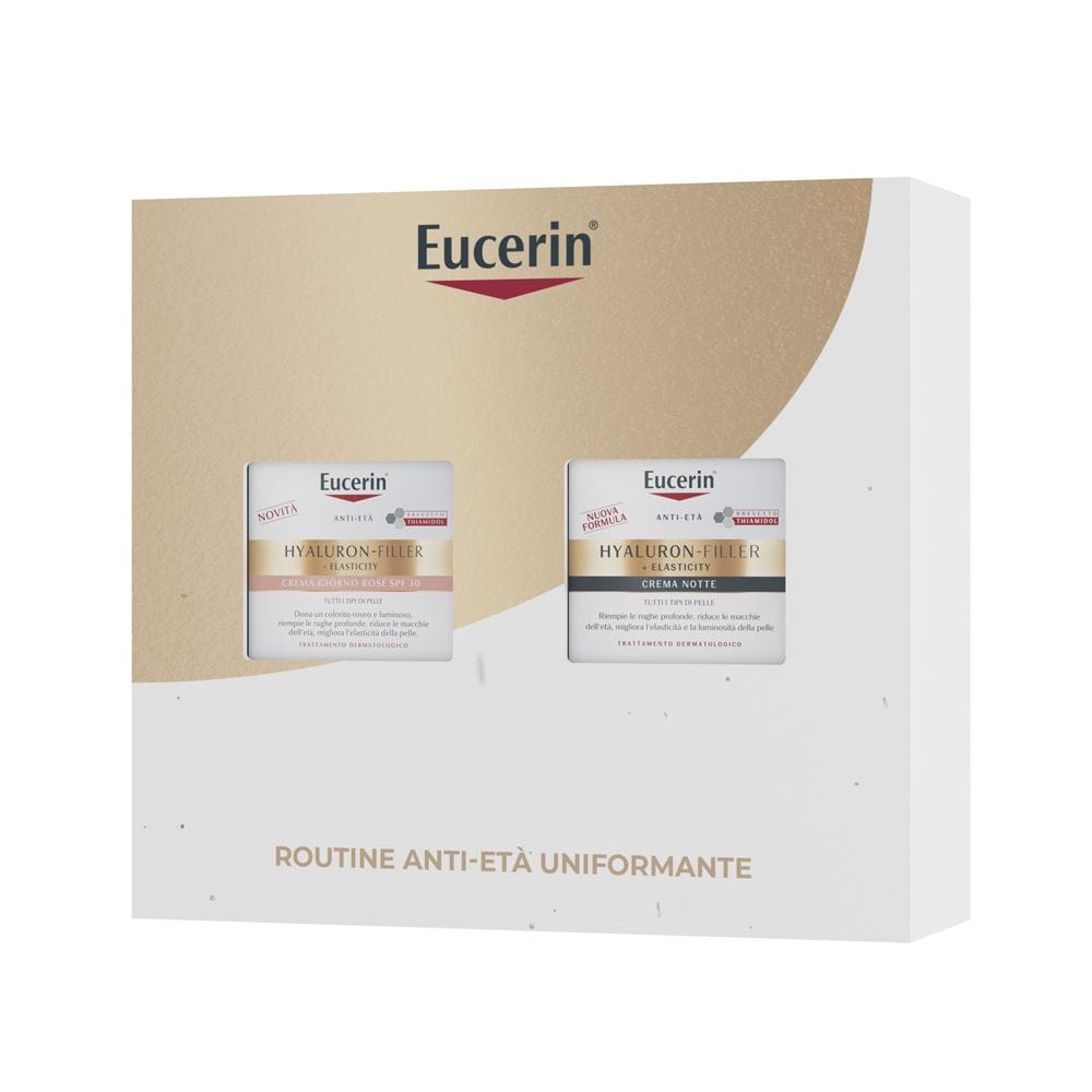 EUCERIN ANTI AGE XMAS PACK ELASTICITY ROSY NOTTE 2025 1 HYALURON FILLER CREMA GIORNO ROSE SPF30 50 ML + 1 HYALURON FILLER ELASTICIT NOTTE 50 ML