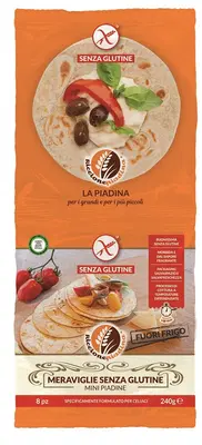 MERAVIGLIE SENZA GLUTINE MINI PIADINE FUORI FRIGO 8 PEZZI DA 30 G MERAVIGLIE SENZA GLUTINE MINI PIADINE FUORI FRIGO 8 PEZZI DA 30 G