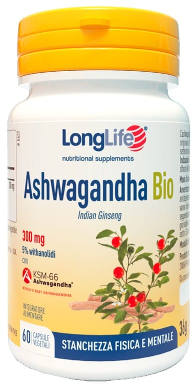 LONGLIFE ASHWAGANDHA BIO 5% 300 MG 60 CAPSULE VEGETALI