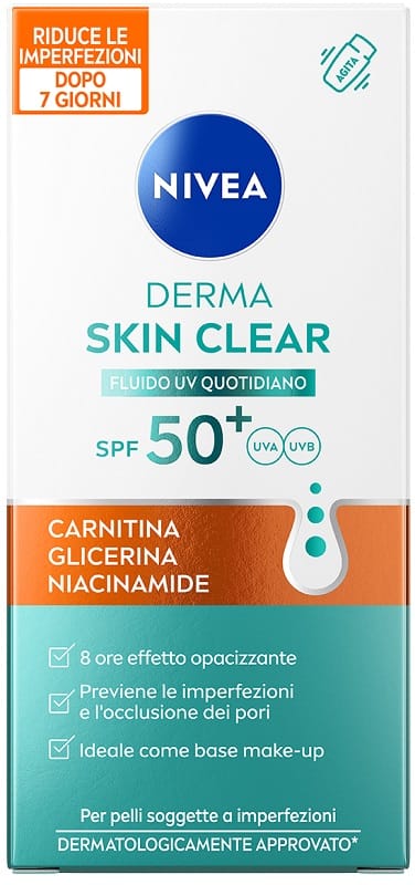 Nivea Derma Skin Clear Fluido Uv Quotidiano Spf50+ 40 Ml