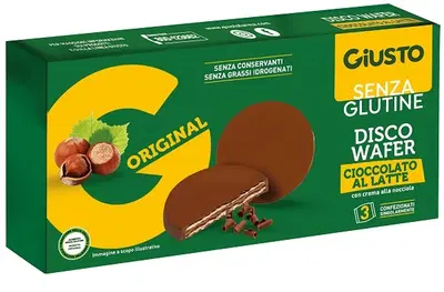 GIUSTO SENZA GLUTINE DISCO WAFER CIOCCOLATO AL LATTE 3 X 24 G GIUSTO SENZA GLUTINE DISCO WAFER CIOCCOLATO AL LATTE 3 X 24 G
