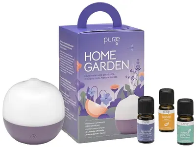 PURAE KIT HOME GARDEN DIFFUSORE PIPER VERBENA CON 3 OLII ESSENZIALI BIO 5 ML PURAE KIT HOME GARDEN DIFFUSORE PIPER VERBENA CON 3 OLII ESSENZIALI BIO 5 ML