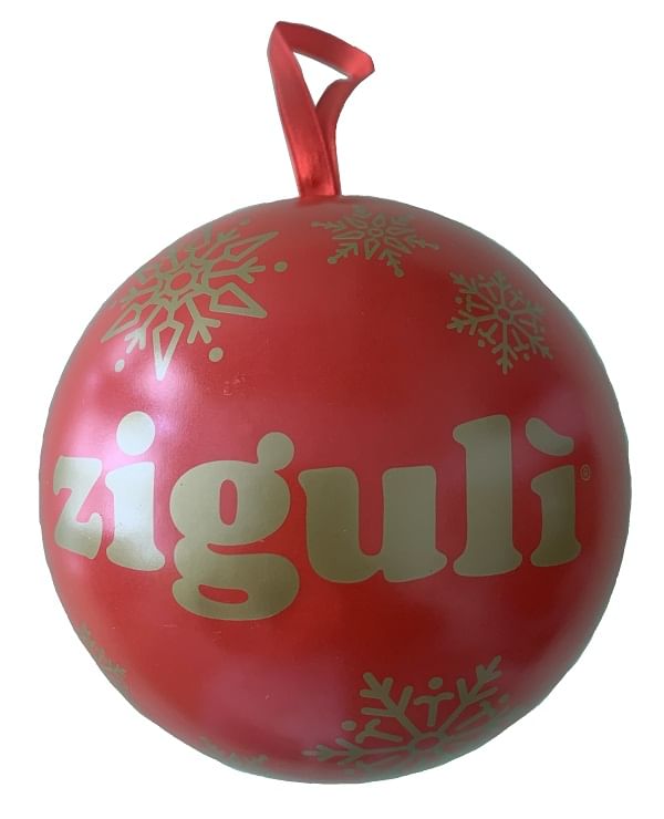 ZIGULI PALLINA FRAGOLA CHRISTMAS CONFEZIONE A FORMA DI PALLINA CONTENENTE 2 BLISTER AL GUSTO DI FRAGOLA 80 G