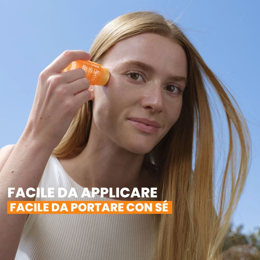 Eau Thermale Avène Ultra Stick SPF50, Alta Protezione solare, Finish invisibile Ultra Resistente, formato da viaggio, 45ml 