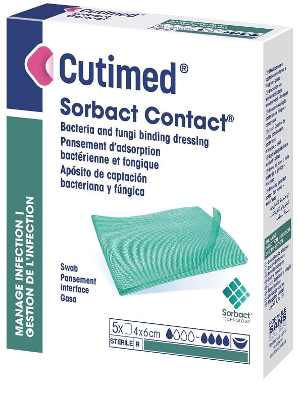 Medicazione Idrofobica Cutimed Sorbact Contact 4 X6 Cm 5 Pezzi