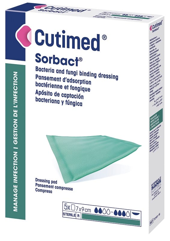 Medicazione Idrofobica Cutimed Sorbact Pad 10 X10 Cm 5 Pezzi
