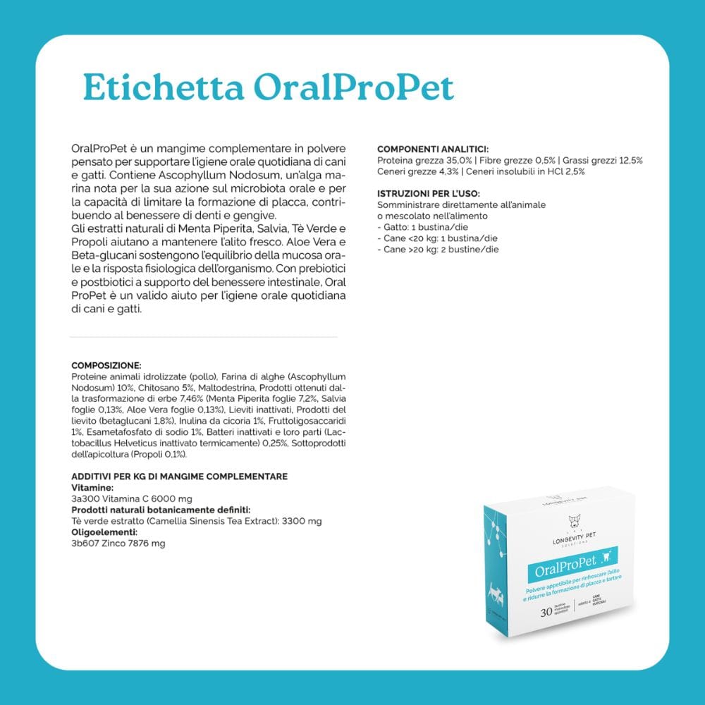 ORALPROPET POLVERE APPETIBILE PER RINFRESCARE ALITO 30 BUSTINE 15 G