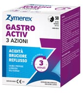 ZYMEREX GASTRO ACTIV 3 AZIONI 50 BUSTINE DA 10 ML AROMA MENTA SENZA GLUTINE SENZA LATTOSI