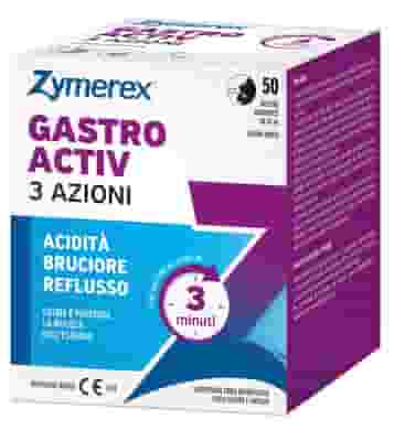 ZYMEREX GASTRO ACTIV 3 AZIONI 50 BUSTINE DA 10 ML AROMA MENTA SENZA GLUTINE SENZA LATTOSI