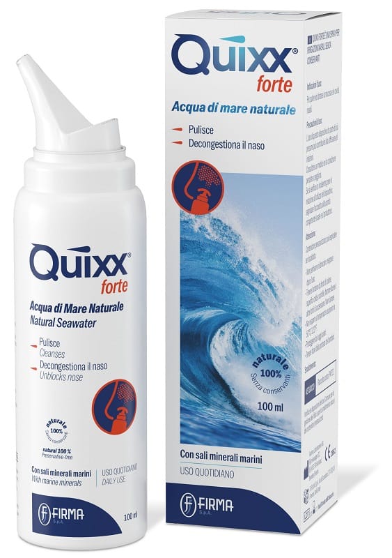 SOLUZIONE SPRAY PER IRRIGAZIONI NASALI QUIXX FORTE ACQUA MARINA IPERTONICA  100 ML | 1000Farmacie