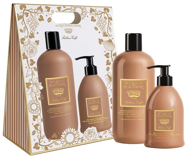 SUBLIME CAFFE COFANETTO BAG BIO BAGNODOCCIA DELICATO ALL'OLIO DI OLIVA BIO + BIO CREMA FLUIDA CORPO ALL'OLIO DI OLIVA BIO