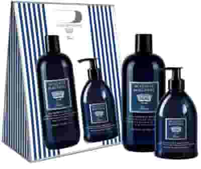 UOMO COFANETTO BAG BIO SHAMPOO DOCCIA ALL'OLIO DI OLIVA BIO + BIO DETERGENTE BARBA E VISO ALL'OLIO DI OLIVA BIO