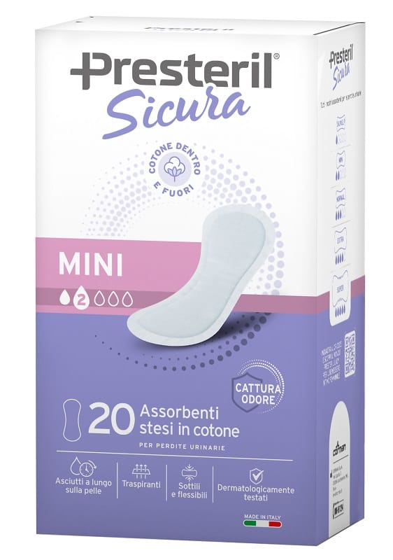 PRESTERIL SICURA ASSORBENTE INCONTINENZA MINI 20 PEZZI