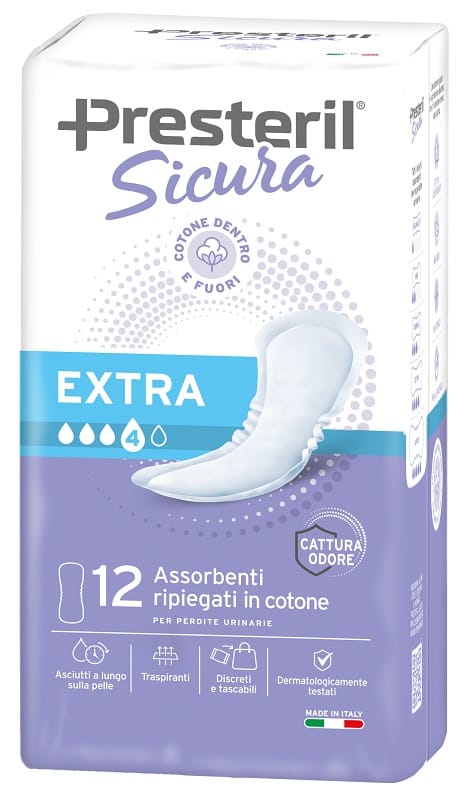 PRESTERIL SICURA ASSORBENTE INCONTINENZA EXTRA 12 PEZZI