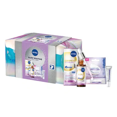 NIVEA Glow Routine Cofanetto regalo donna, Set regalo donna con Luminous630 Skin Glow Siero Viso Luminosità Immediata 30 ml, Labello Burrocacao Labbra Glowy Lips 10 ml e travel bag omaggio inclusa NIVEA Glow Routine Cofanetto regalo donna, Set regalo donna con Luminous630 Skin Glow Siero Viso Luminosità Immediata 30 ml, Labello Burrocacao Labbra Glowy Lips 10 ml e travel bag omaggio inclusa