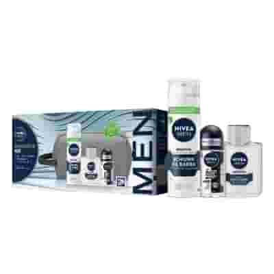 NIVEA MEN Sensitive Kit Cofanetto Regalo Uomo, Set regalo con Schiuma da Barba 200 ml, Balsamo Dopobarba 100 ml, Deodorante uomo Black & White 50 ml e Travel Bag omaggio inclusa NIVEA MEN Sensitive Kit Cofanetto Regalo Uomo, Set regalo con Schiuma da Barba 200 ml, Balsamo Dopobarba 100 ml, Deodorante uomo Black & White 50 ml e Travel Bag omaggio inclusa