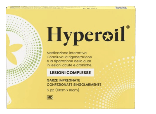 HYPEROIL GARZA 10X10CM 5 PEZZI LESIONI COMPLESSE