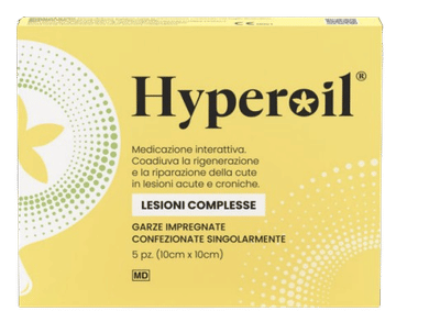 HYPEROIL GARZA 10X10CM 5 PEZZI LESIONI COMPLESSE