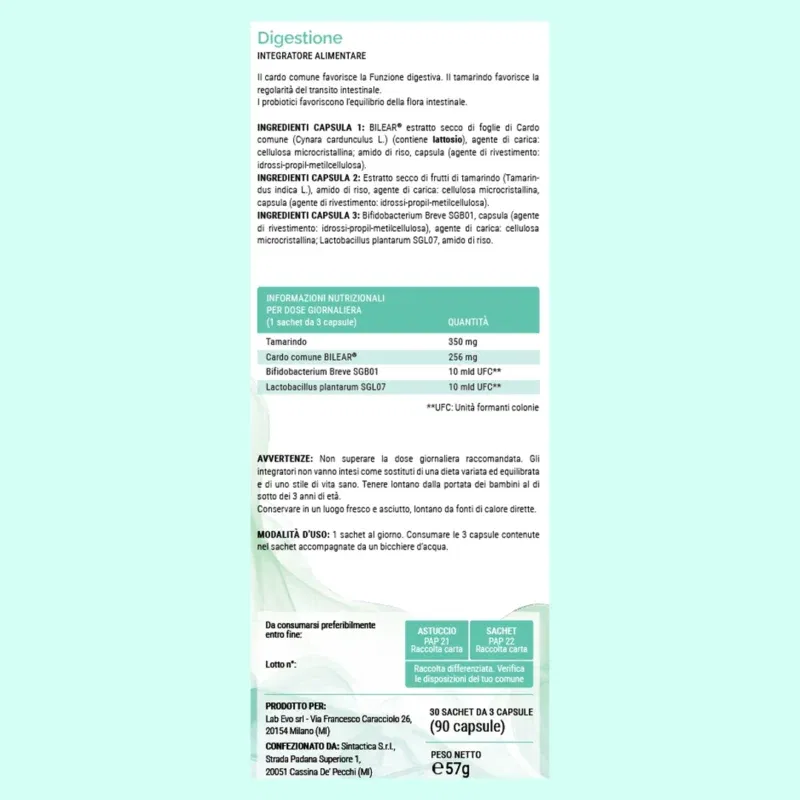 Digestione – Equilibrio Intestinale e Comfort Giornaliero 90 CAPSULE