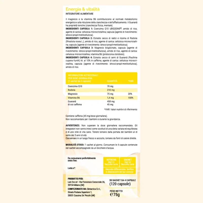 Energia e Vitalità – Risveglia Corpo e Mente 120 CAPSULE
