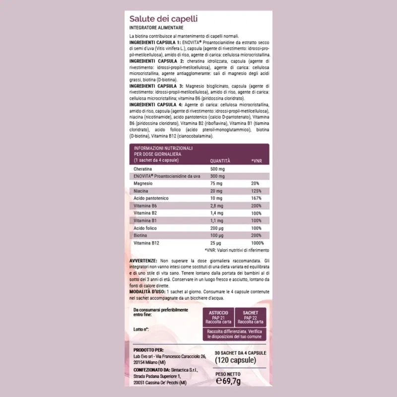 Salute dei Capelli – Forza, Lucentezza e Vitalità dall’Interno 120 CAPSULE