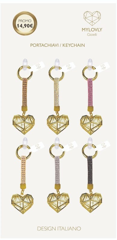 MY LOVLY GIOIELLI SISTER KC KEY CHAIN PORTACHIAVI IN ACCIAIO IPOALLERGENICO ORO