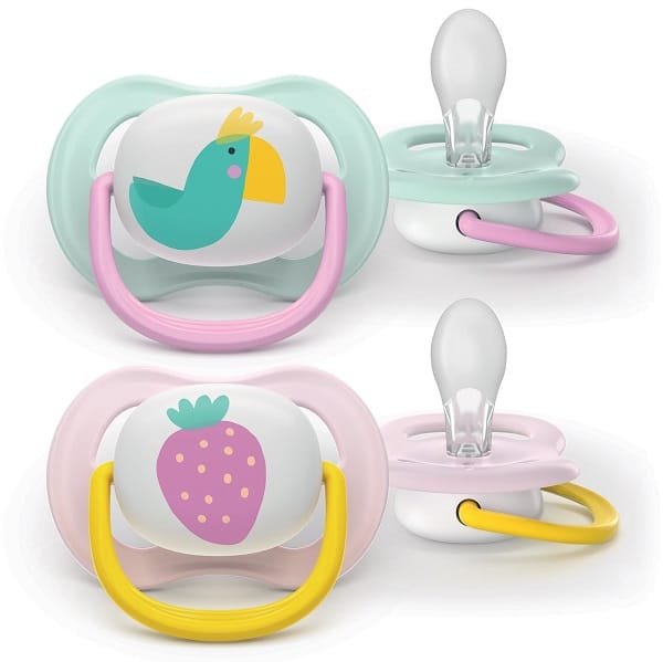 PHILIPS AVENT SUCCHIETTI AIR 0-6M ROSA PAPPAGALLO E FRAGOLA 2 PEZZI