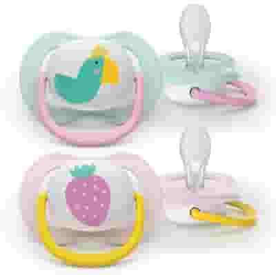 PHILIPS AVENT SUCCHIETTI AIR 0-6M ROSA PAPPAGALLO E FRAGOLA 2 PEZZI