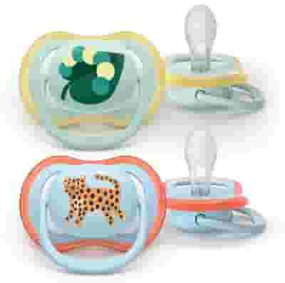 PHILIPS AVENT SUCCHIETTI AIR 0-6M VERDE CON FOGLIA AZZURRO CON LEOPARDO 2 PEZZI