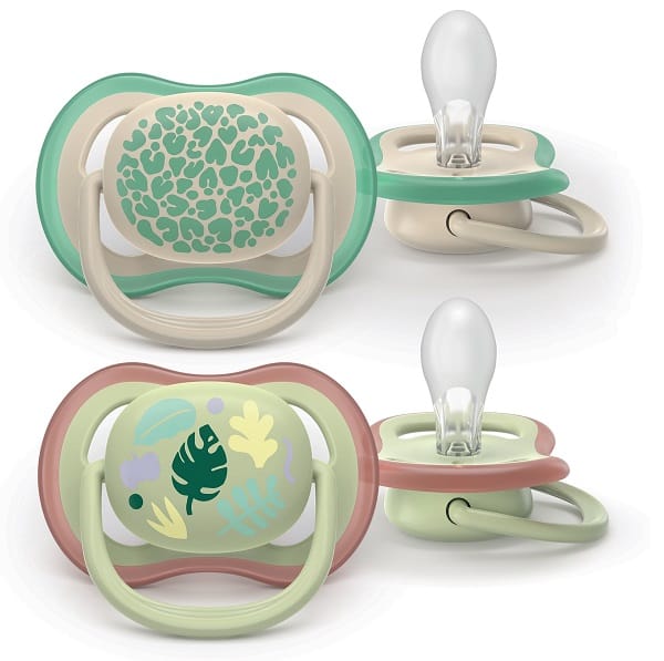 PHILIPS AVENT SUCCHIETTI AIR 6-18M FORI EXTRA LARGE DISEGNI FOGLIE 2 PEZZI