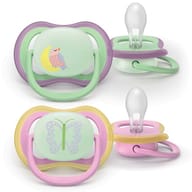 PHILIPS AVENT SUCCHIETTI AIR NOTTE 6-18M CON ANIMALI PAPPAGALLO FARFALLA 2 PEZZI