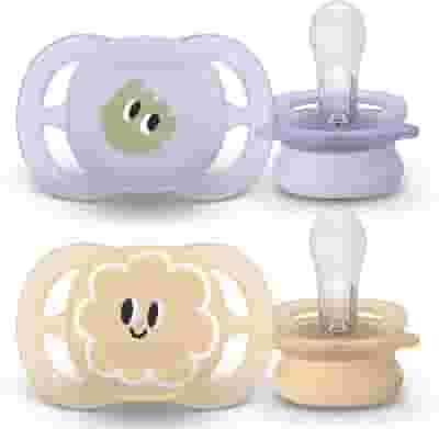 PHILIPS AVENT SUCCHIETTI ULTRASTART 0-2M VIOLA E ARANCIONE CON DISEGNI 2 PEZZI